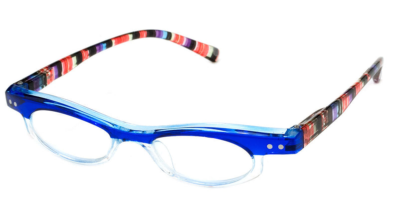 Blue Stripe - Funky, Designer, Cateye Reading Glasses