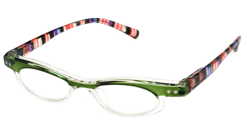 Green Stripe - Funky, Designer, Cateye Reading Glasses