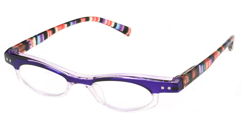 Purple Stripe - Funky, Designer, Cateye Reading Glasses