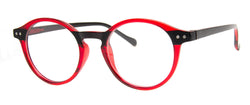 Red/Black - Stylish & Hip Round, Reading Glasses for Men & Women