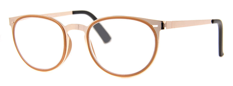 Gold/Beige - Standard Round Reading Glasses for Men & Women