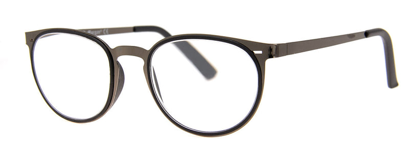 Gunmetal - Standard Round Reading Glasses for Men & Women