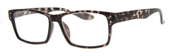Grey Tortoise - Stylish Rectangular Reading Glasses for Men & Women