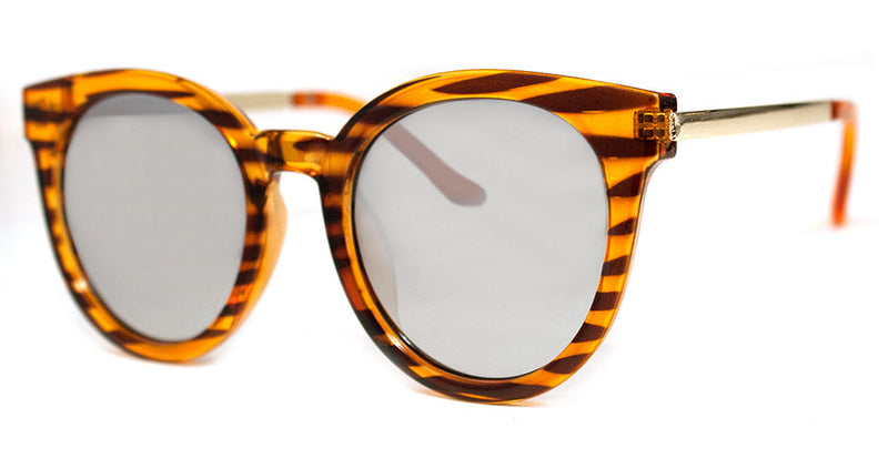Brown Stripe Hip Cateye Sunglasses