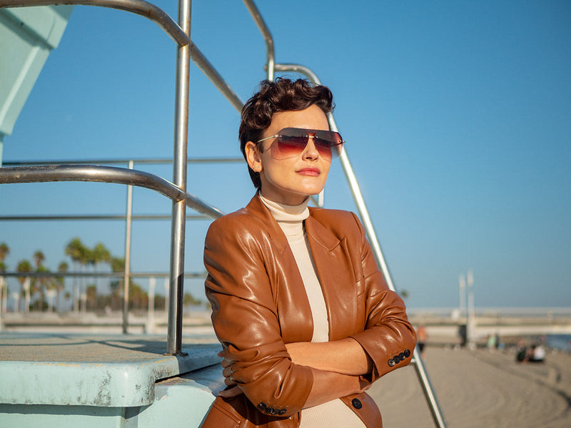 Gold - Hip Aviator Sunglasses for Men and Women
