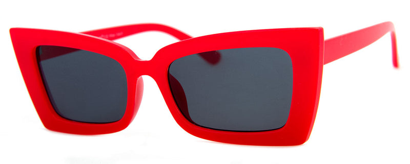 Red -  Funky, Angular Cat Eye Sunglasses