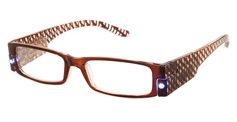 Leopard - Mens, Womens, Rectangular, Vintage, LED Reading Glasses