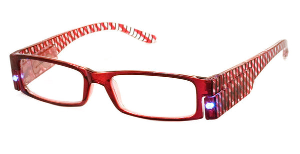 Zebra - Mens, Womens, Rectangular, Vintage, LED Reading Glasses