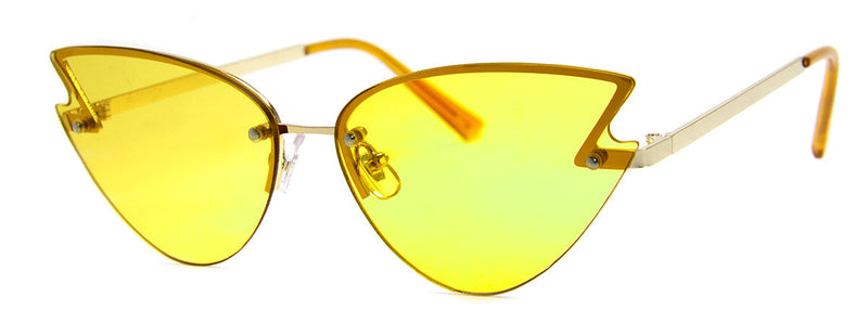 Yellow - Funky, Retro, Cat Eye Sunglasses