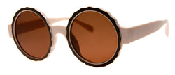 Brown - Funky, Round, Mens and Womens Sunglasses
